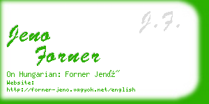 jeno forner business card